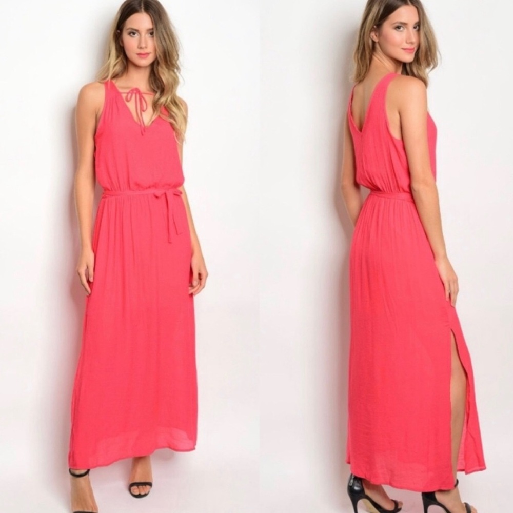 3/$25 Summer Coral Long Full Lenth Maxi Dress